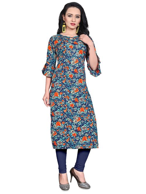 floral straight kurta - 17693398 - Standard Image - 1