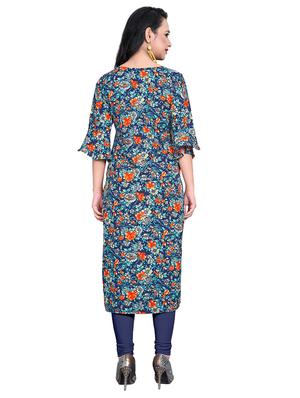floral straight kurta - 17693398 - Standard Image - 3