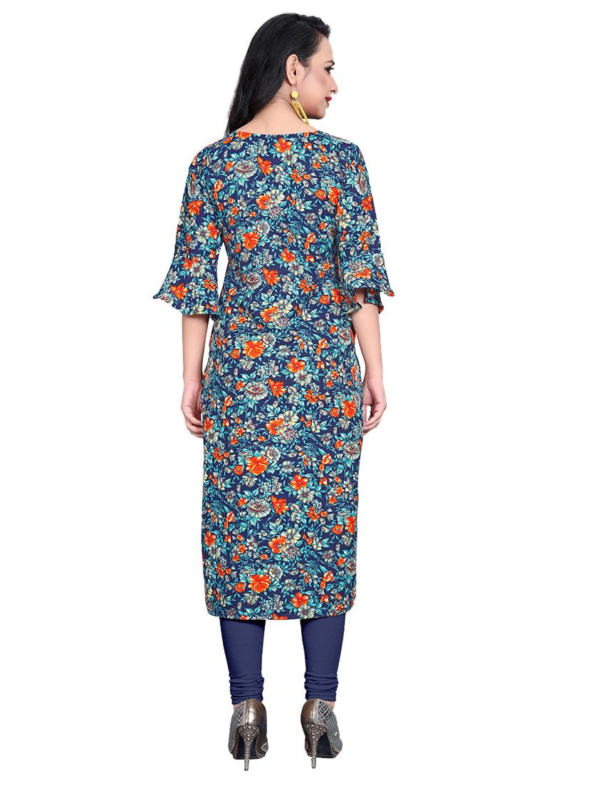 floral straight kurta - 17693398 - Zoom Image - 3