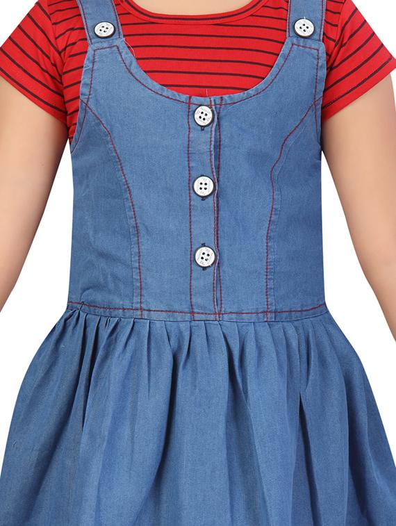 red denim dungarees twin sets - 17693410 - Zoom Image - 4
