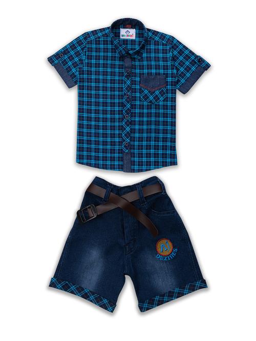 blue cotton shorts set - 17693650 - Standard Image - 1