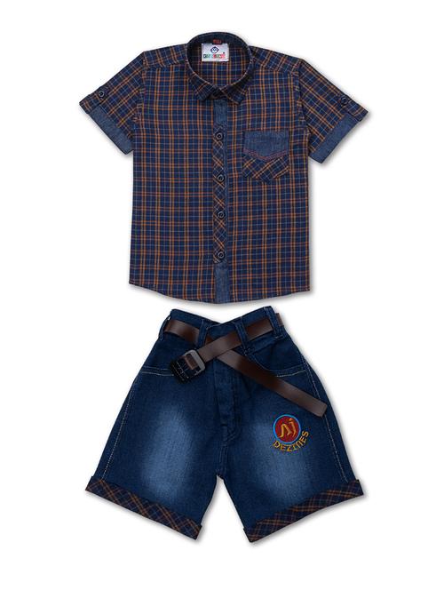 blue cotton shorts set - 17693651 - Standard Image - 1