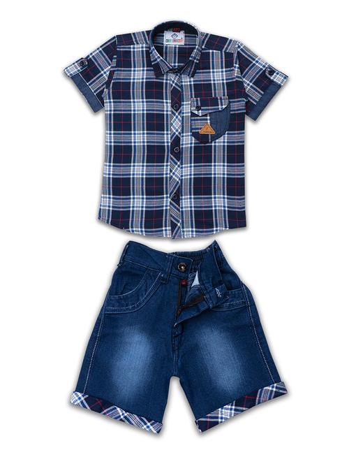 blue cotton shorts set - 17693655 - Standard Image - 1