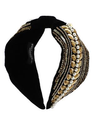 gold velvet hair band - 17693665 - Standard Image - 4