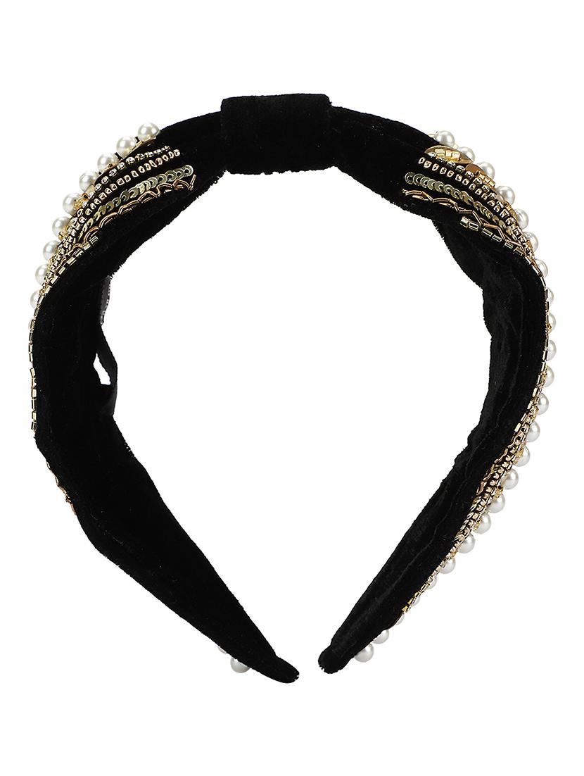 gold velvet hair band - 17693665 - Zoom Image - 1