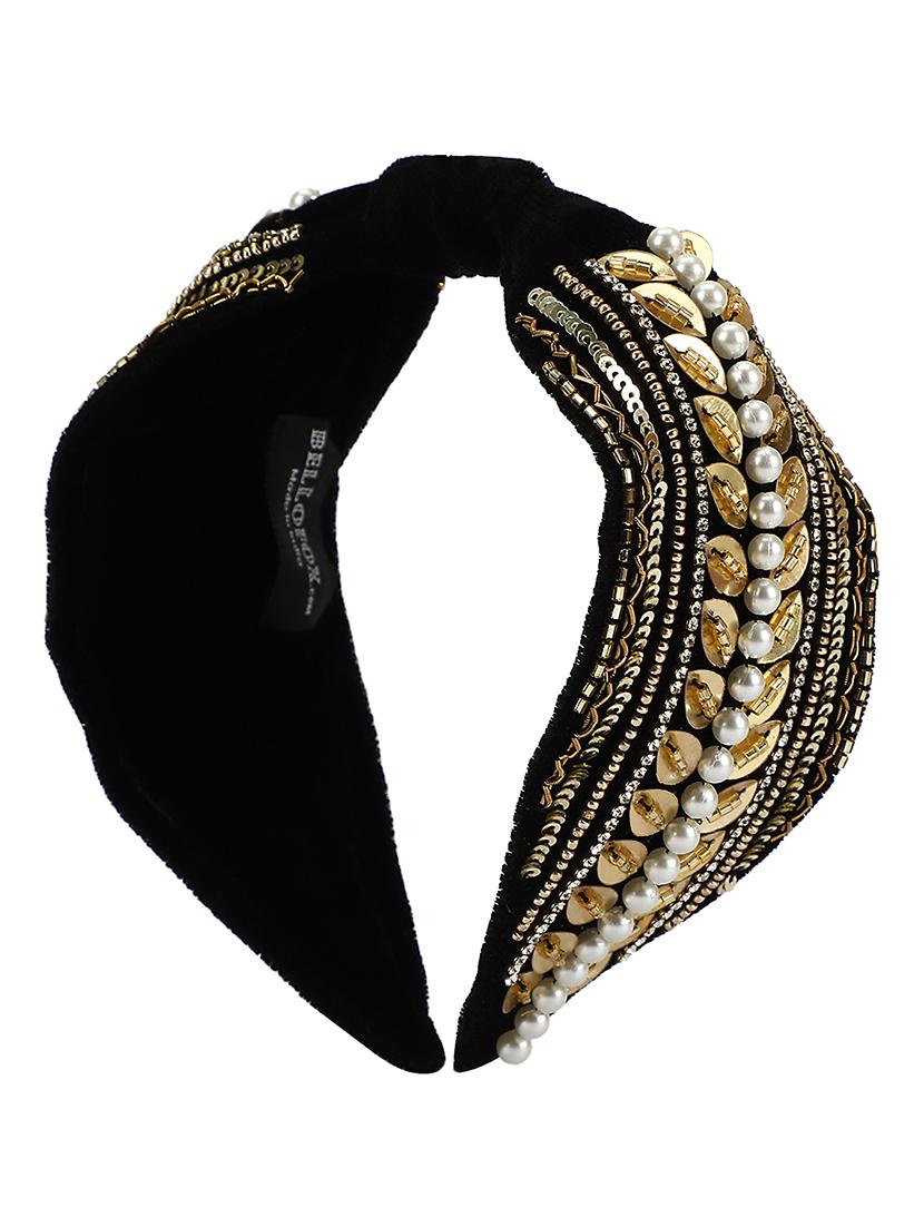 gold velvet hair band - 17693665 - Zoom Image - 4
