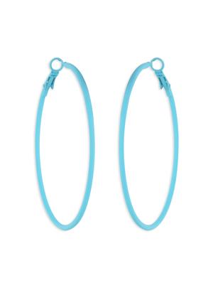 green satin less steel hoop earring - 17693687 - Standard Image - 3