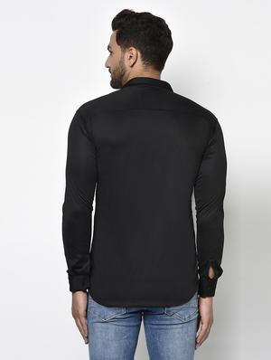 black solid casual shirt - 17693713 - Standard Image - 3