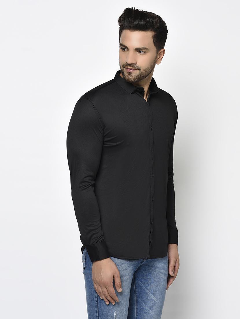 black solid casual shirt - 17693713 - Zoom Image - 2