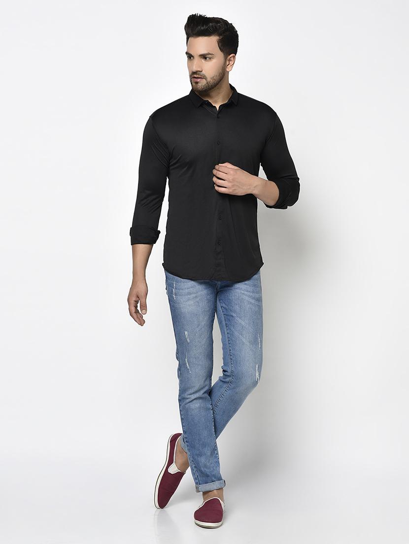 black solid casual shirt - 17693713 - Zoom Image - 4