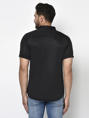 black solid casual shirt - 17693725 - Standard Image - 3
