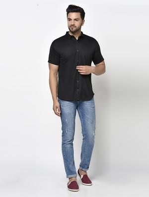 black solid casual shirt - 17693725 - Standard Image - 4