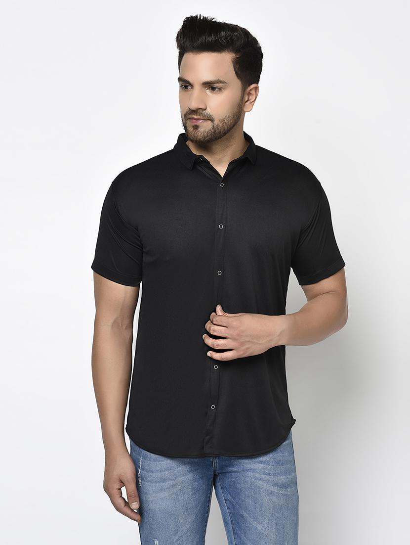 black solid casual shirt - 17693725 - Zoom Image - 1
