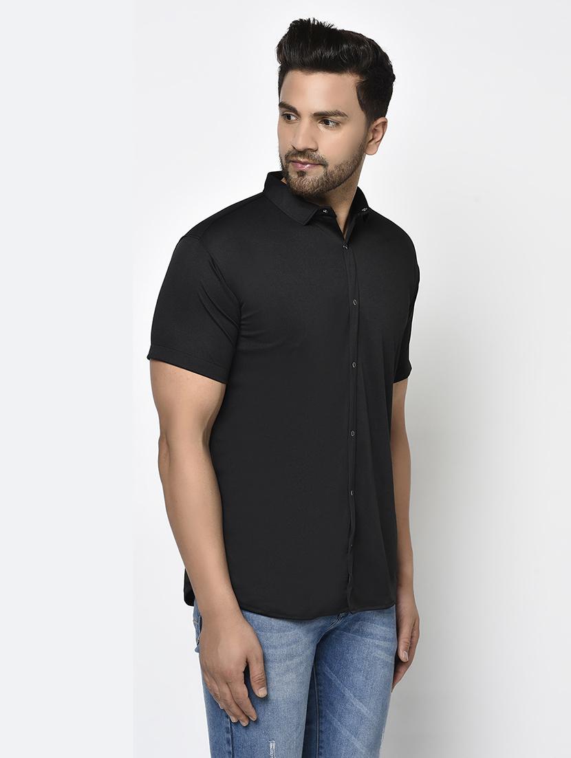 black solid casual shirt - 17693725 - Zoom Image - 2