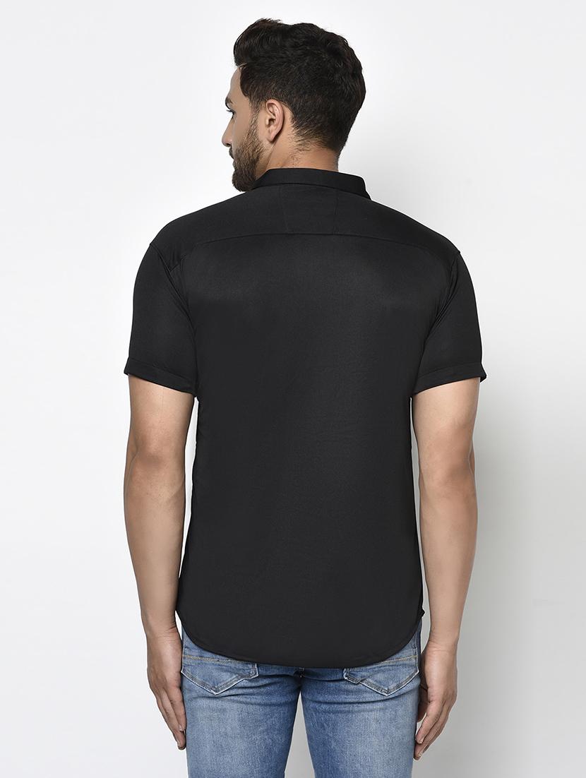 black solid casual shirt - 17693725 - Zoom Image - 3