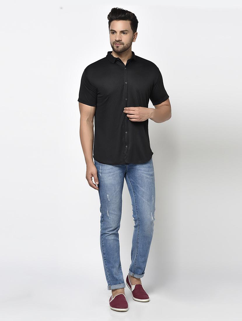 black solid casual shirt - 17693725 - Zoom Image - 4