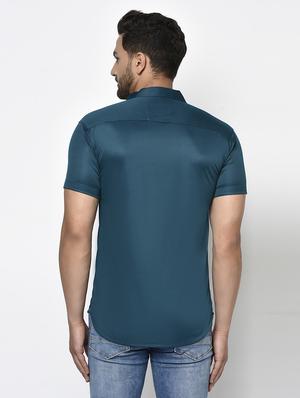 green solid casual shirt - 17693730 - Standard Image - 3
