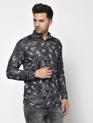 grey floral casual shirt - 17693735 - Standard Image - 2