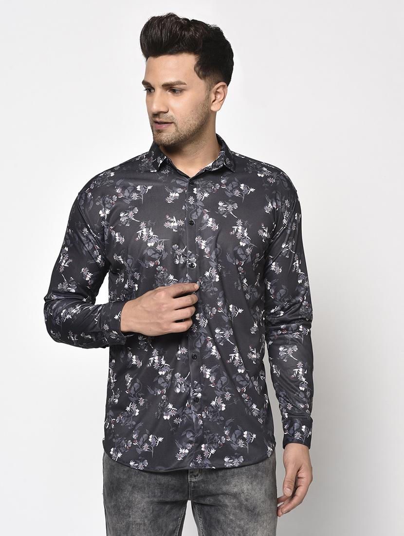 grey floral casual shirt - 17693735 - Zoom Image - 1