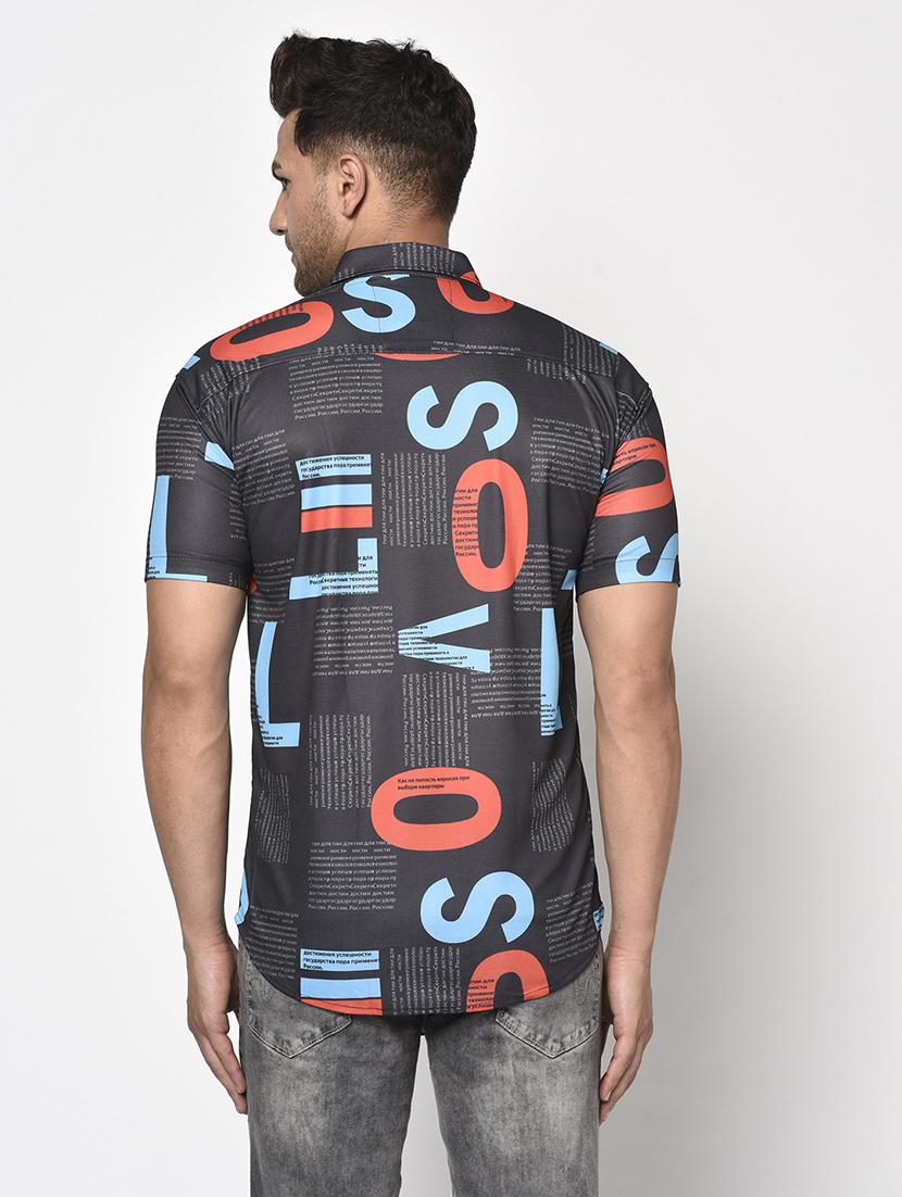 black printed casual shirt - 17693741 - Zoom Image - 3