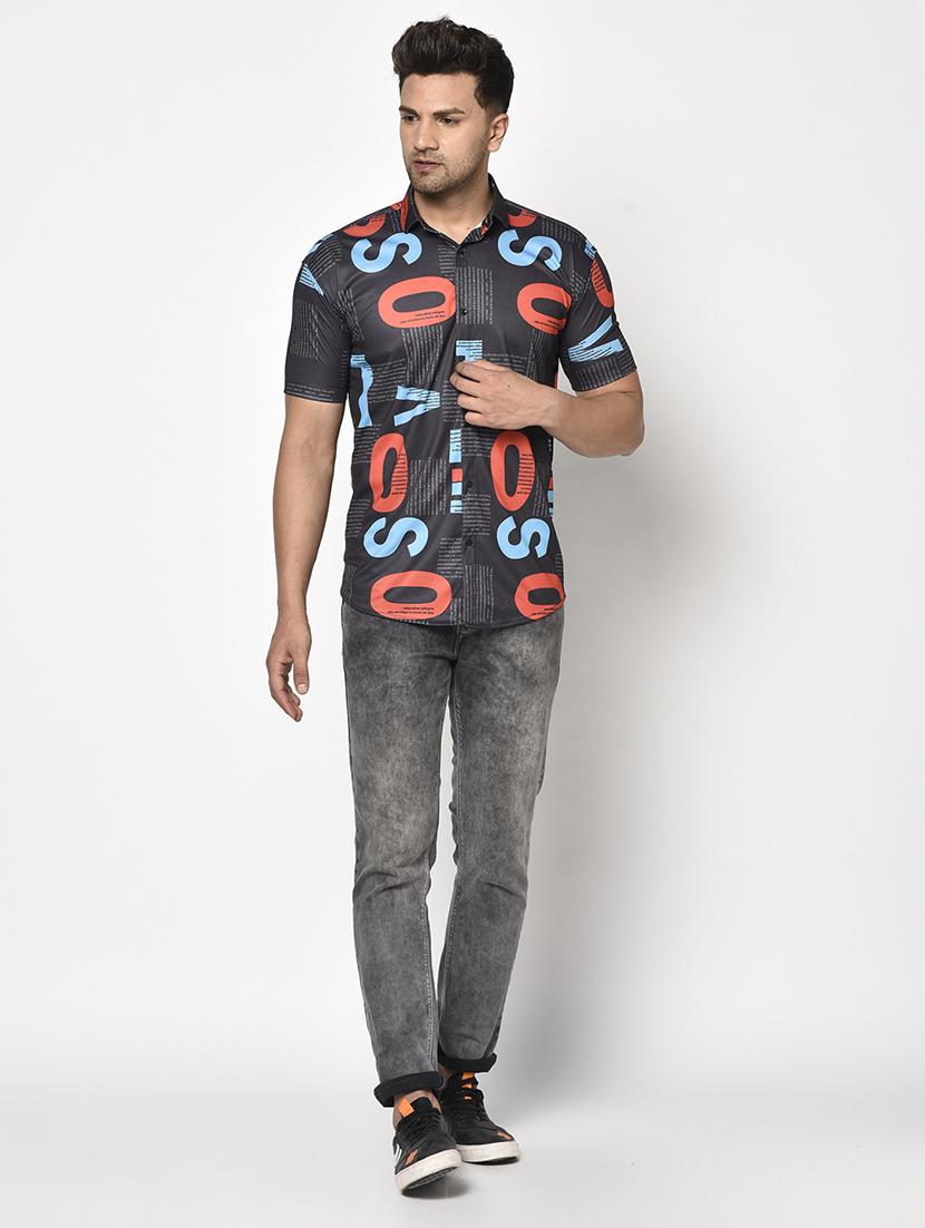 black printed casual shirt - 17693741 - Zoom Image - 4