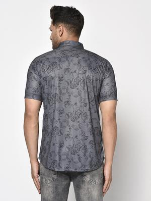 grey floral casual shirt - 17693743 - Standard Image - 3