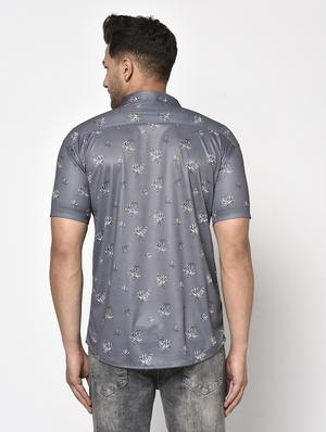 grey floral casual shirt - 17693744 - Standard Image - 3