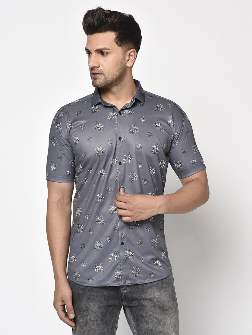 grey floral casual shirt - 17693744 - Zoom Image - 1