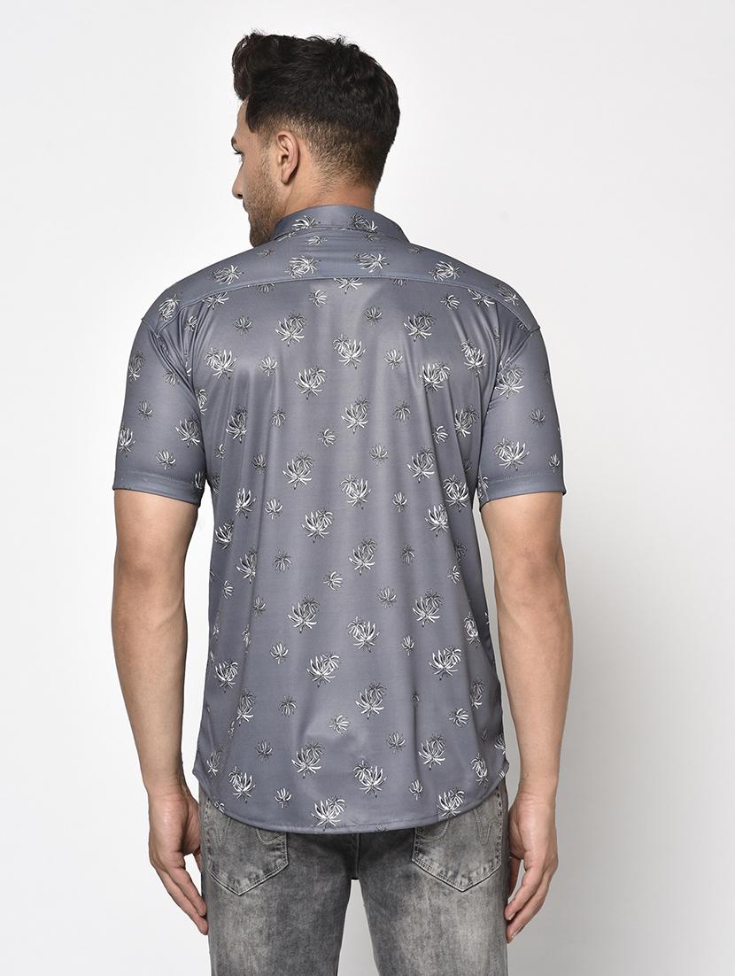 grey floral casual shirt - 17693744 - Zoom Image - 3