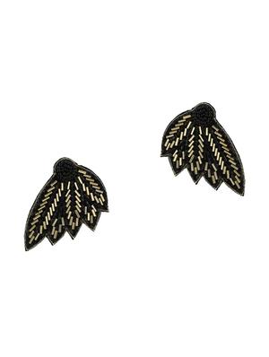 black cotton blend drop earring - 17693767 - Standard Image - 2