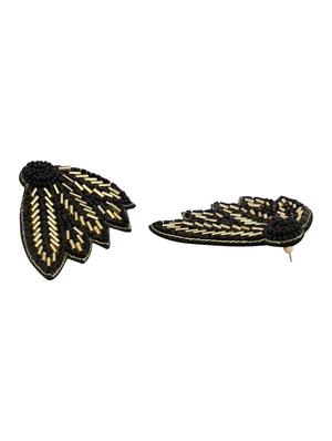 black cotton blend drop earring - 17693767 - Standard Image - 3