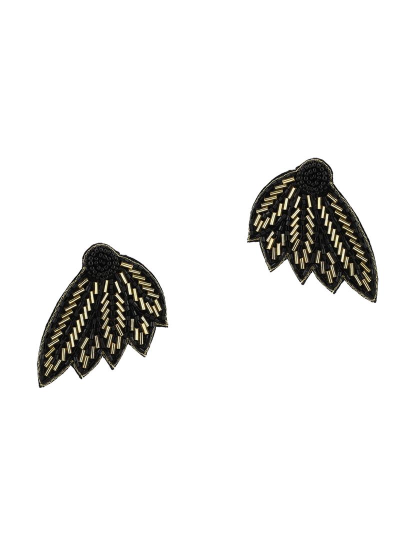 black cotton blend drop earring - 17693767 - Zoom Image - 2