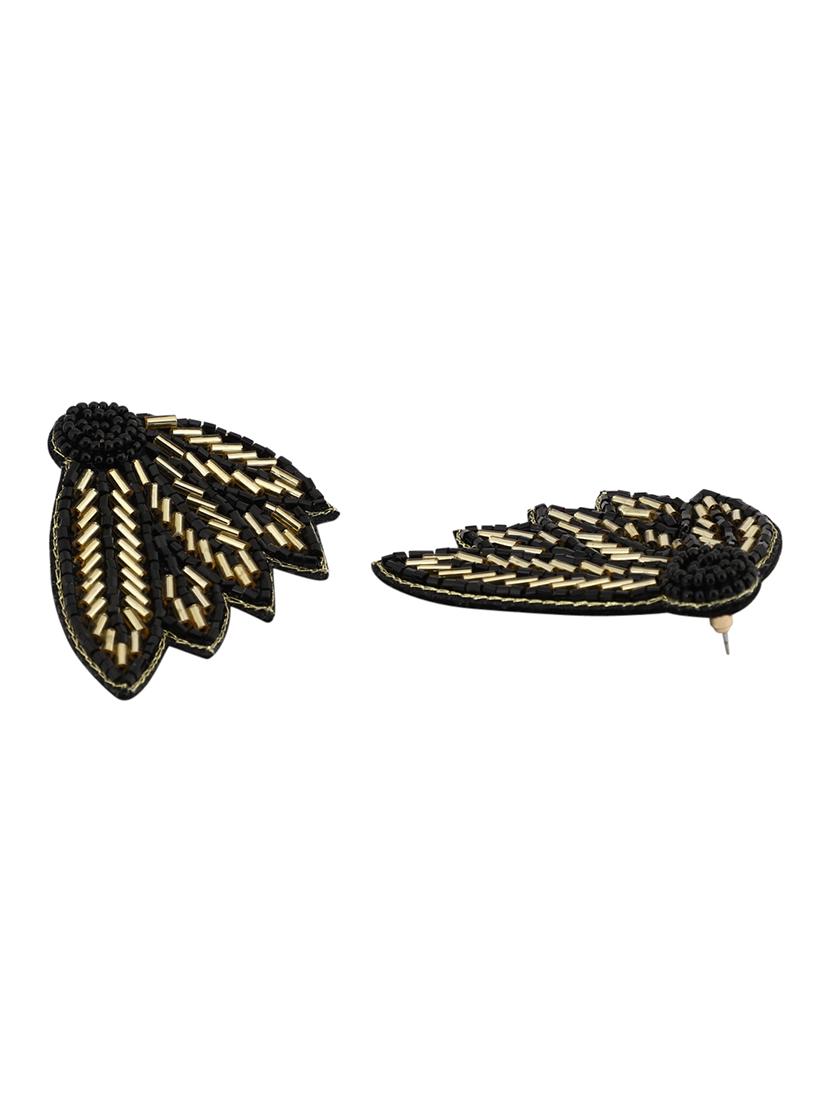 black cotton blend drop earring - 17693767 - Zoom Image - 3