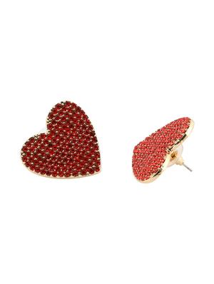 red metal studs earring - 17693786 - Standard Image - 3
