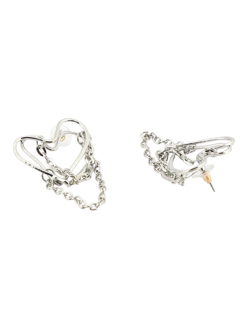silver metal hoop earring - 17693790 - Zoom Image - 3