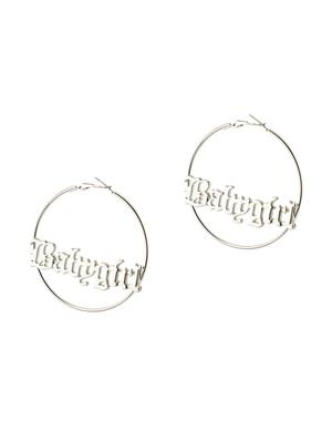 silver metal hoop earring - 17693795 - Standard Image - 2