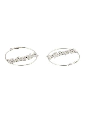 silver metal hoop earring - 17693795 - Standard Image - 3