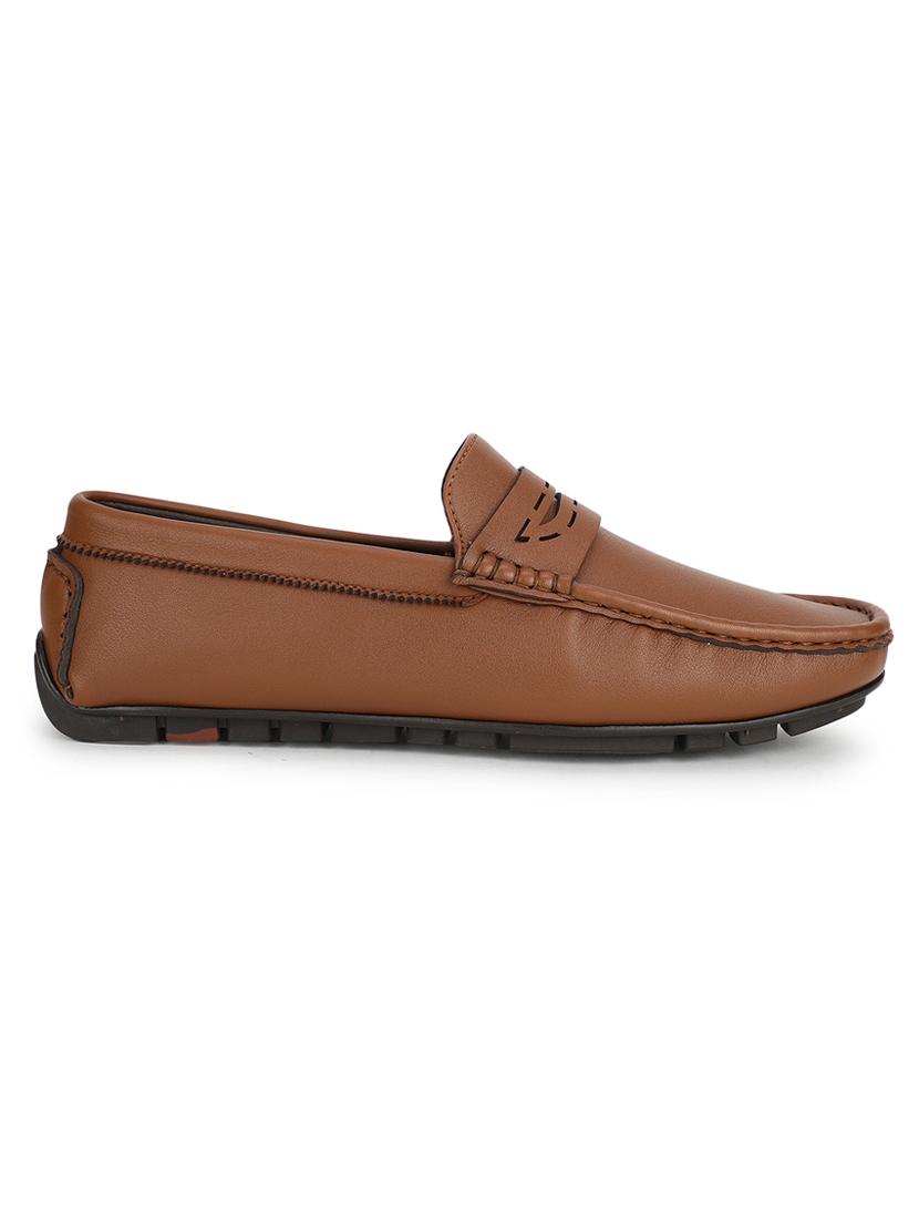 tan pu slip on loafers - 17693835 - Zoom Image - 2