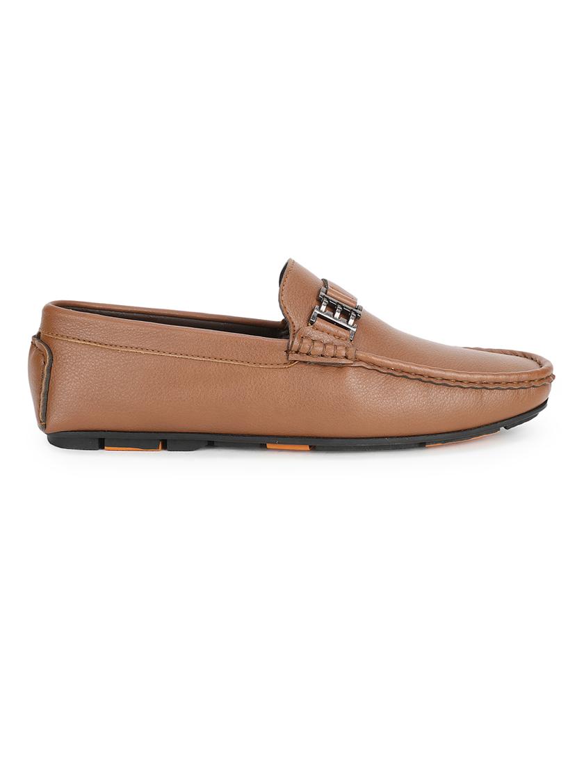tan pu slip on loafers - 17693837 - Zoom Image - 2