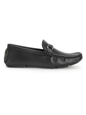 black pu slip on loafers - 17693846 - Standard Image - 2