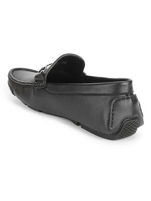 black pu slip on loafers - 17693846 - Standard Image - 3