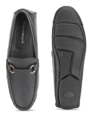 black pu slip on loafers - 17693846 - Standard Image - 4