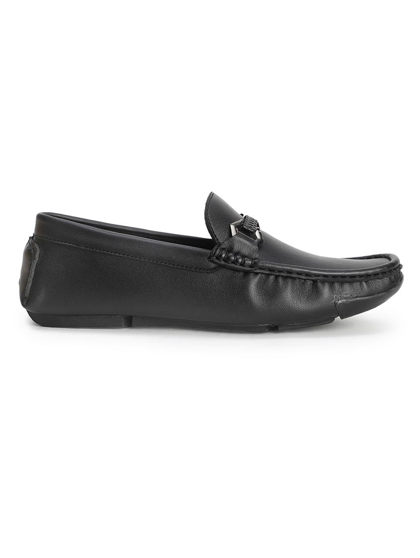 black pu slip on loafers - 17693846 - Zoom Image - 2