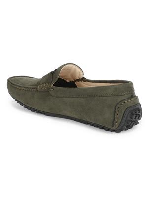 green suede slip on loafers - 17693878 - Standard Image - 3