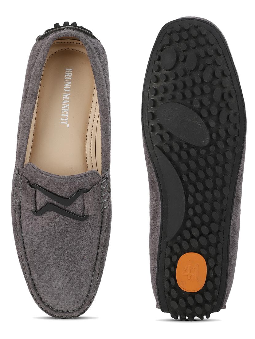 grey suede slip on loafers - 17693879 - Zoom Image - 4