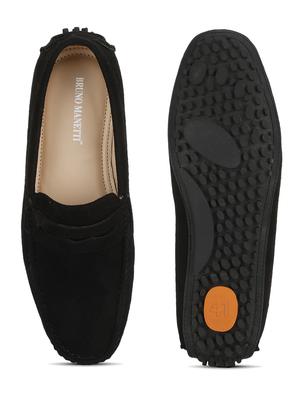 black suede slip on loafers - 17693881 - Standard Image - 4