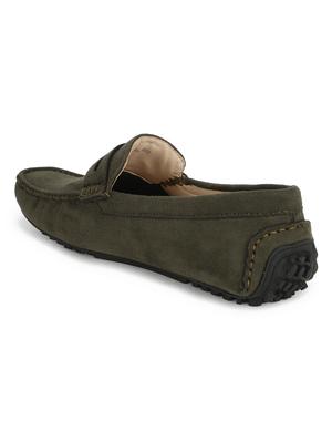 green suede slip on loafers - 17693885 - Standard Image - 3