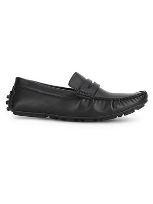 black pu slip on loafers - 17693888 - Standard Image - 2