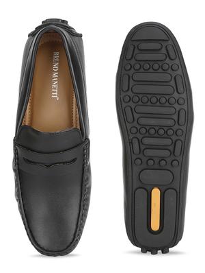 black pu slip on loafers - 17693888 - Standard Image - 4