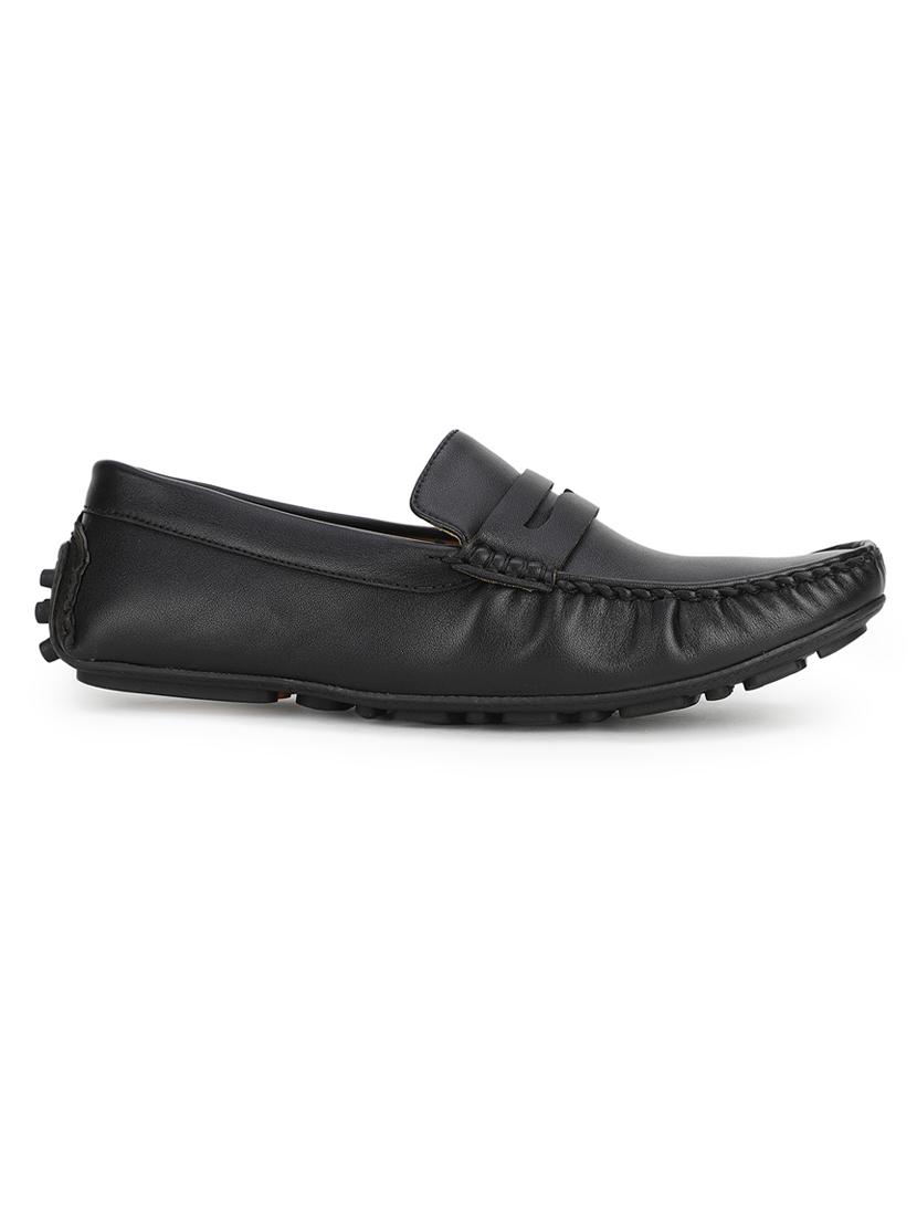 black pu slip on loafers - 17693888 - Zoom Image - 2